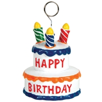 Birthday Party Supplies: Birthday Cake Photo/Balloon Holder (6 ct) 